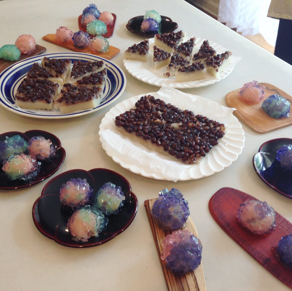 紫陽花と水無月　和菓子教室