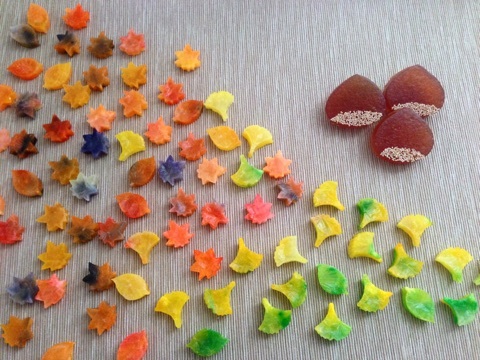 錦秋の琥珀糖～紅葉の絨毯　秋分の日 Kohaku jelly-candy of Autumun leaves like brocade