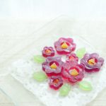 Kohaku jelly-candy of camellia 椿の琥珀糖