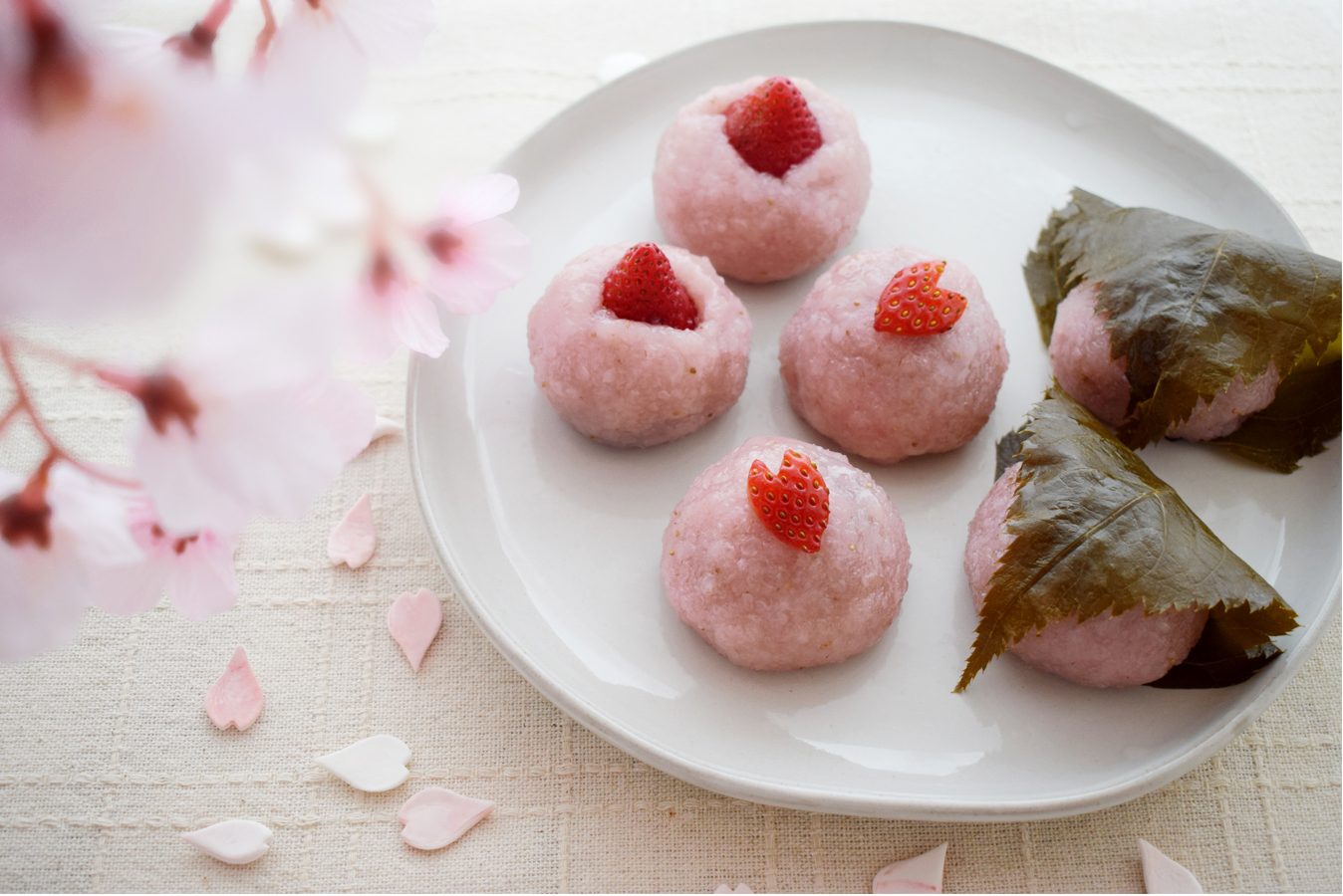 春色和菓子　道明寺　お花見だんご
