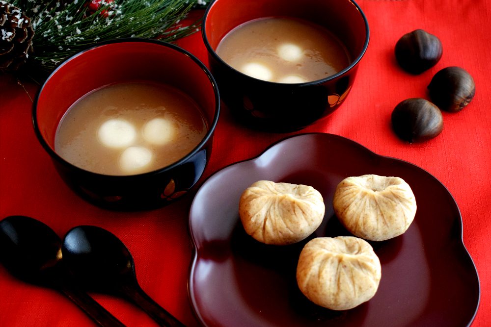 12栗のお汁粉と栗きんとん